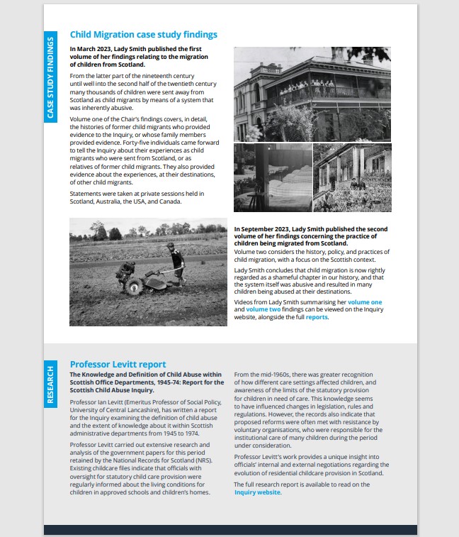 A page of the Autumn/ Winter 2023 newsletter